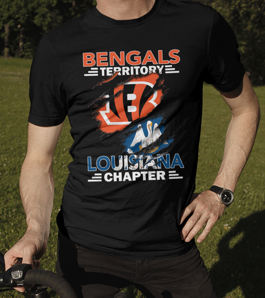 Bengals Territory Louisiana Chapter Torn Logo Pelican T-Shirt