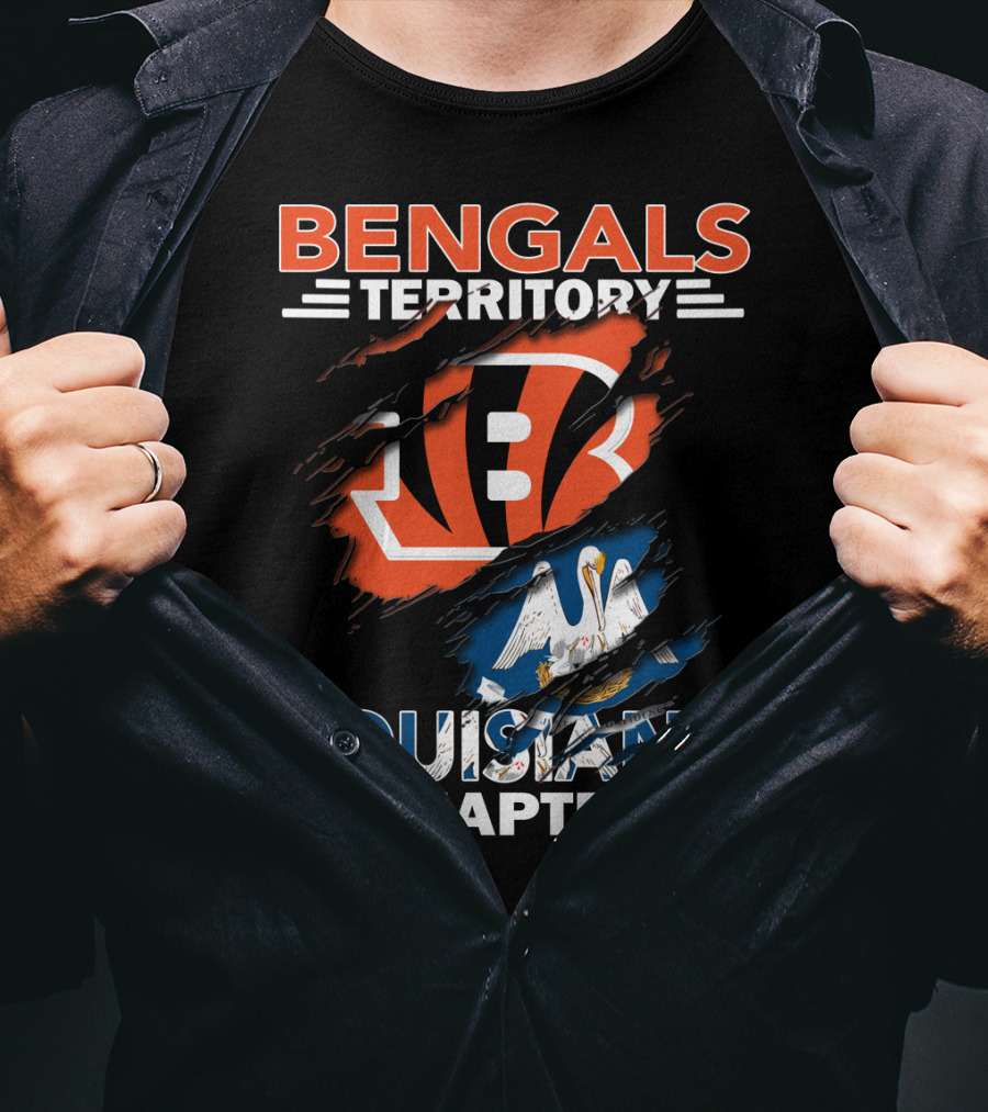 Bengals Territory Louisiana Chapter Torn Logo Pelican T-Shirt