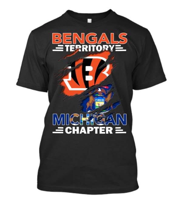Bengals Territory Michigan Chapter Logo With State Flag Elements T-Shirt
