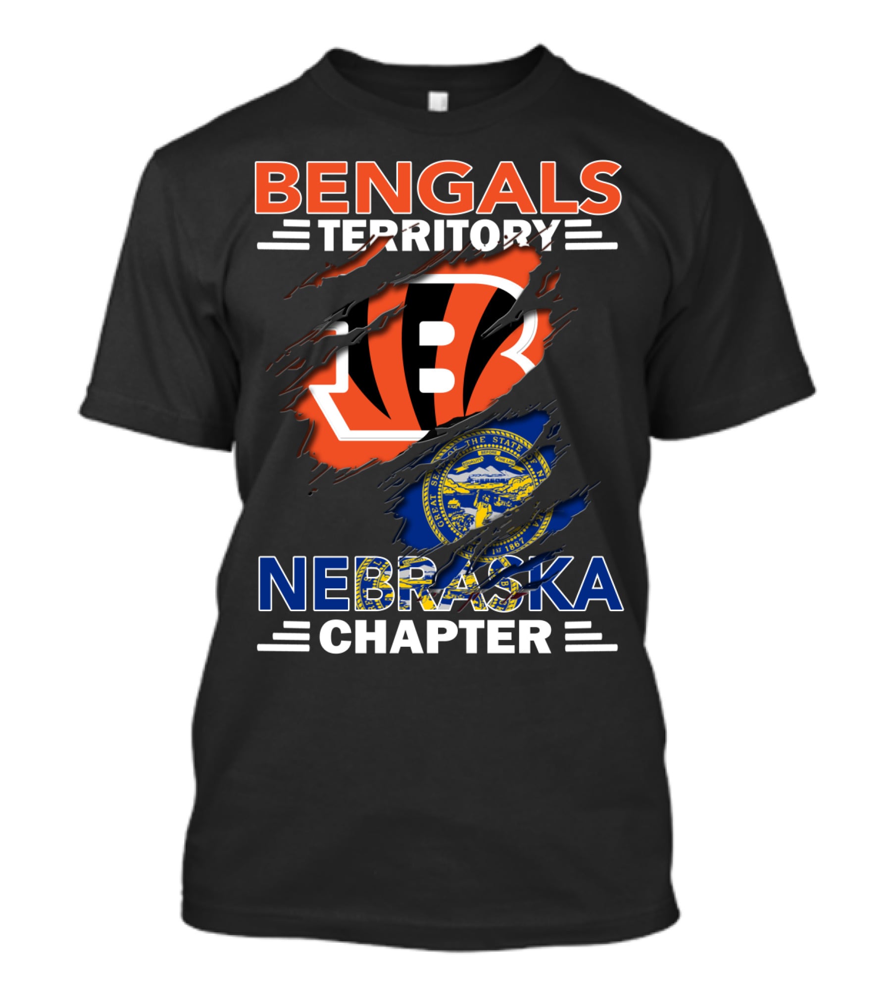 Bengals Territory Nebraska Chapter State Seal Logo Integration T-Shirt