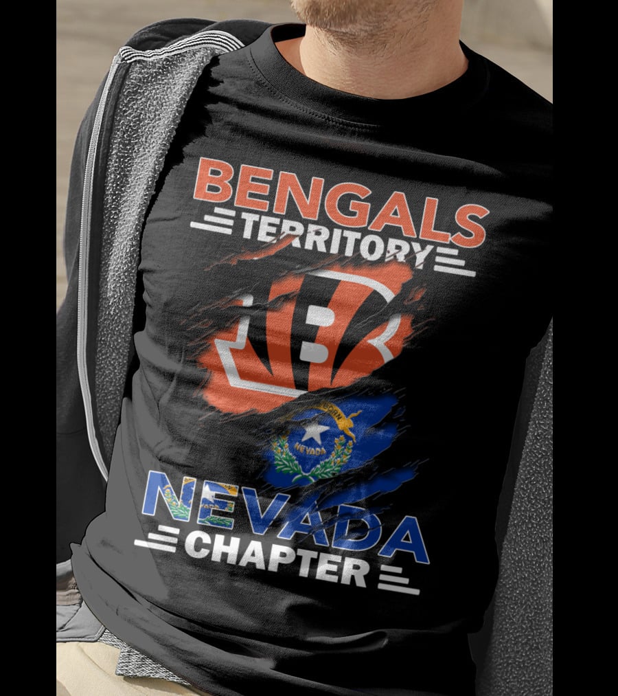 Bengals Territory Nevada Chapter Bengals Logo Nevada Flag T-Shirt