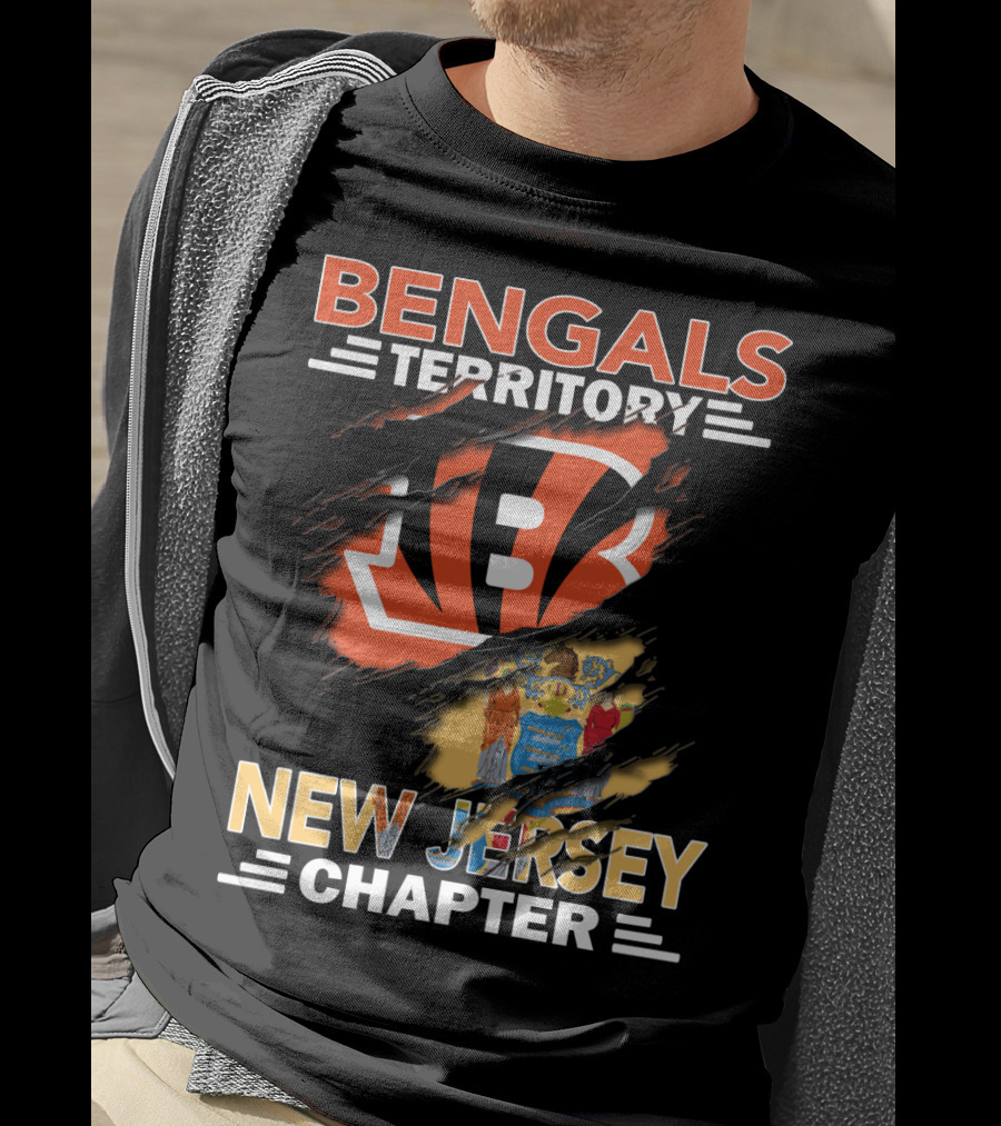 Bengals Territory New Jersey Chapter Logo And State Flag T-Shirt