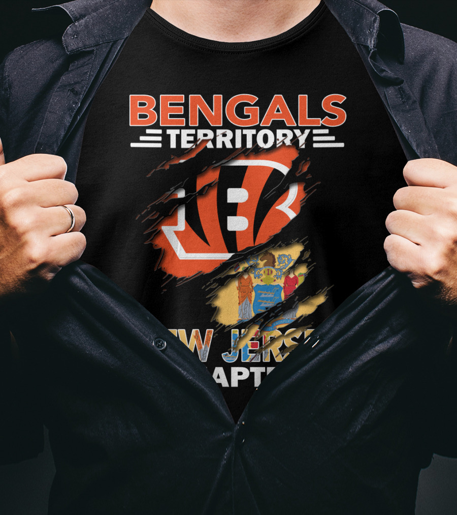 Bengals Territory New Jersey Chapter Logo And State Flag T-Shirt