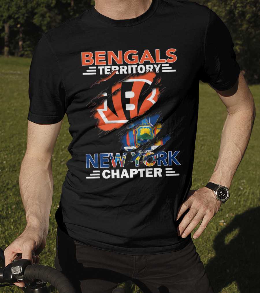 Bengals Territory New York Chapter Iconic Sports Fan Emblem T-Shirt