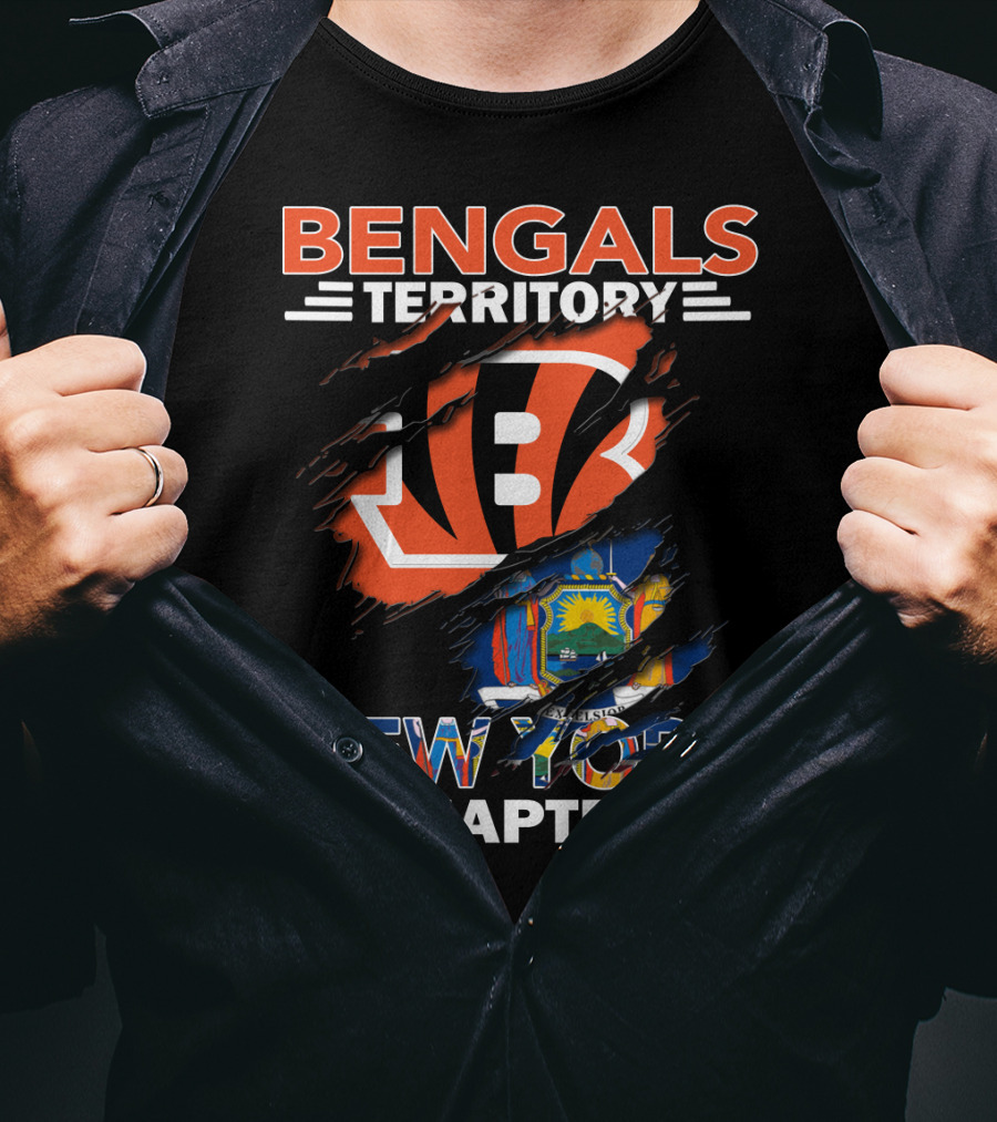 Bengals Territory New York Chapter Iconic Sports Fan Emblem T-Shirt