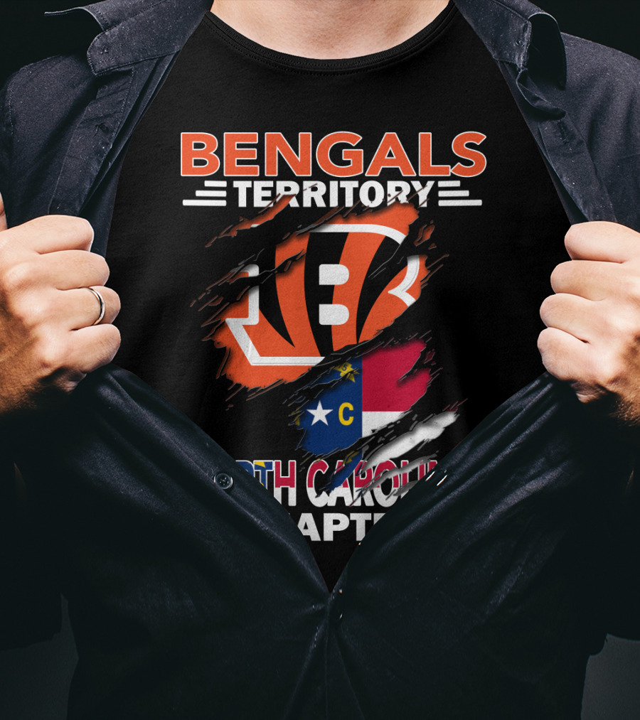 Bengals Territory North Carolina Chapter Flag And Logo Fusion T-Shirt