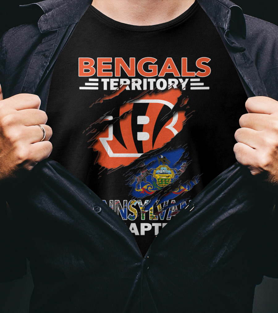 Bengals Territory Pennsylvania Chapter Logo With State Flag Elements T-Shirt