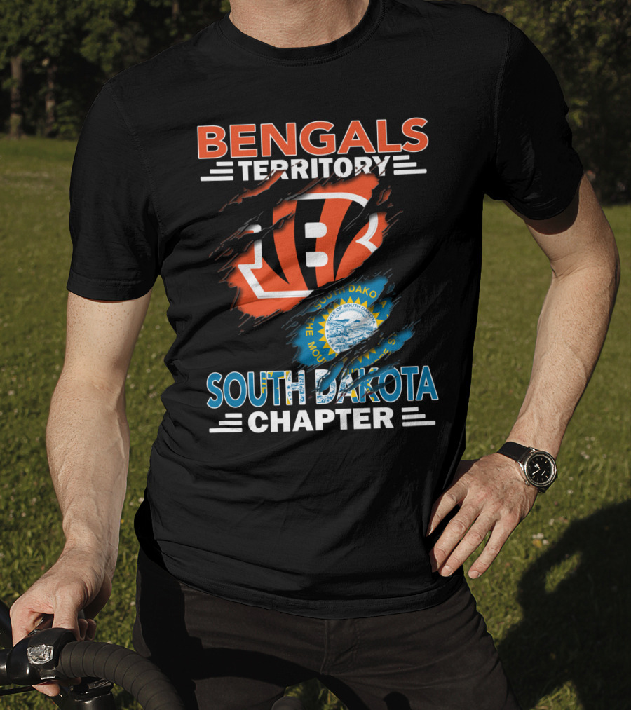 Bengals Territory South Dakota Chapter Fan Shirt With South Dakota Flag And Bengals T-Shirt
