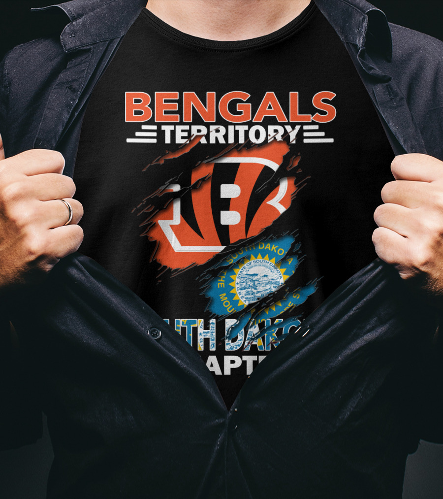 Bengals Territory South Dakota Chapter Fan Shirt With South Dakota Flag And Bengals T-Shirt