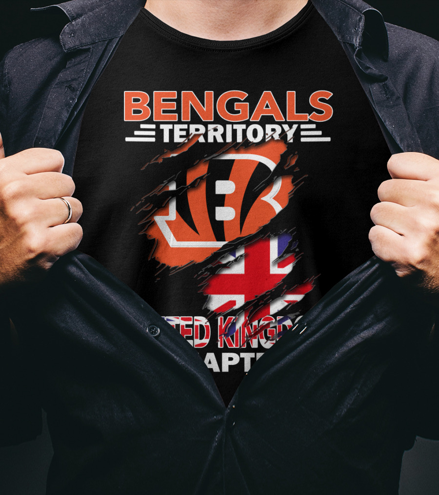 Bengals Territory United Kingdom Chapter Bengals Logo Union Jack T-Shirt