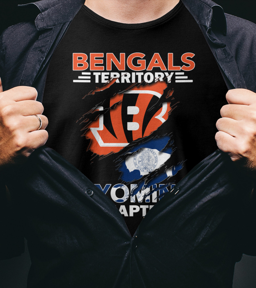 Bengals Territory Wyoming Chapter Bengals Logo Wyoming Flag T-Shirt