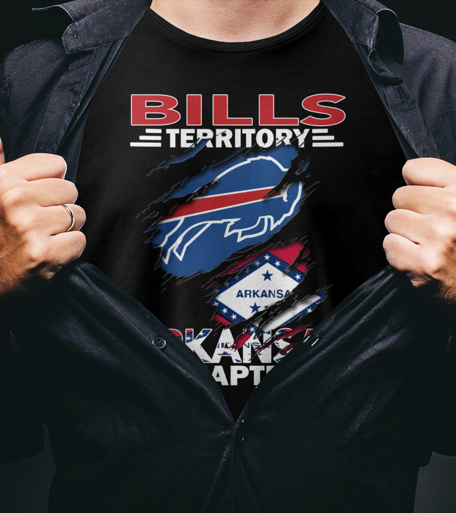 Bills Territory Arkansas Chapter Buffalo Logo And State Flag T-Shirt