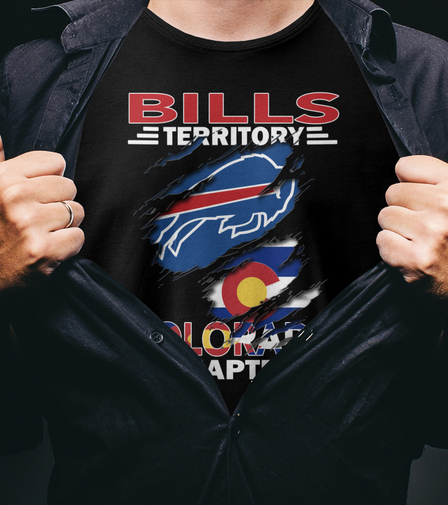 Bills Territory Colorado Chapter Buffalo Team Flag T-Shirt
