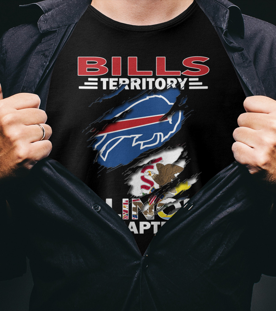 Bills Territory Illinois Chapter Buffalo Logo And Illinois Flag T-Shirt