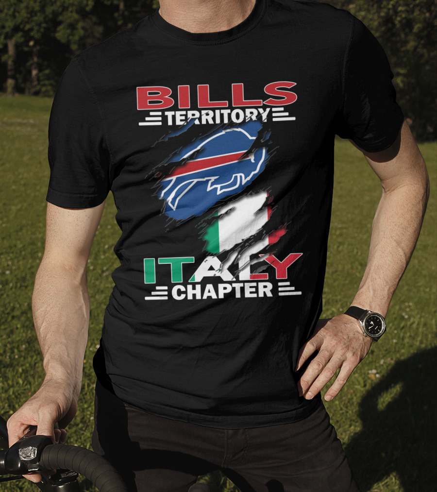 Bills Territory Italy Chapter Buffalo Football Fan Club Italy Flag T-Shirt