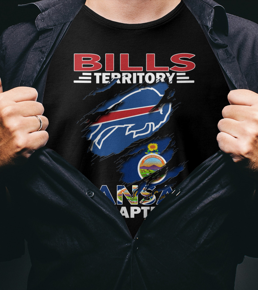 Bills Territory Kansas Chapter Buffalo Bills Logo Kansas Flag T-Shirt