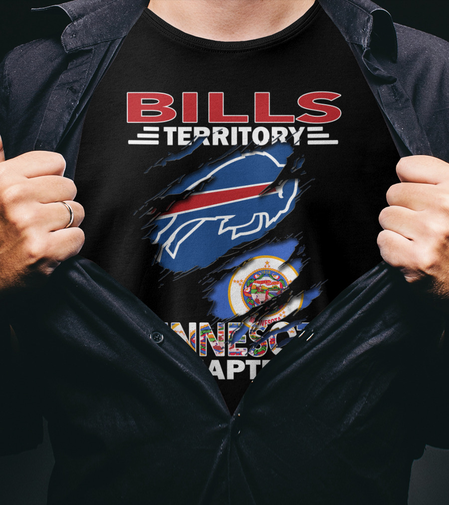 Bills Territory Minnesota Chapter Buffalo Logo And Minnesota State Flag T-Shirt