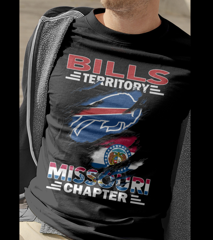 Bills Territory Missouri Chapter Buffalo Logo With State Flag T-Shirt
