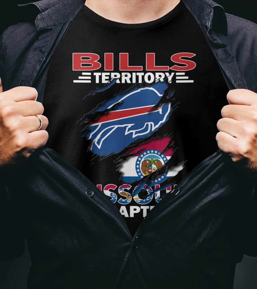 Bills Territory Missouri Chapter Buffalo Logo With State Flag T-Shirt