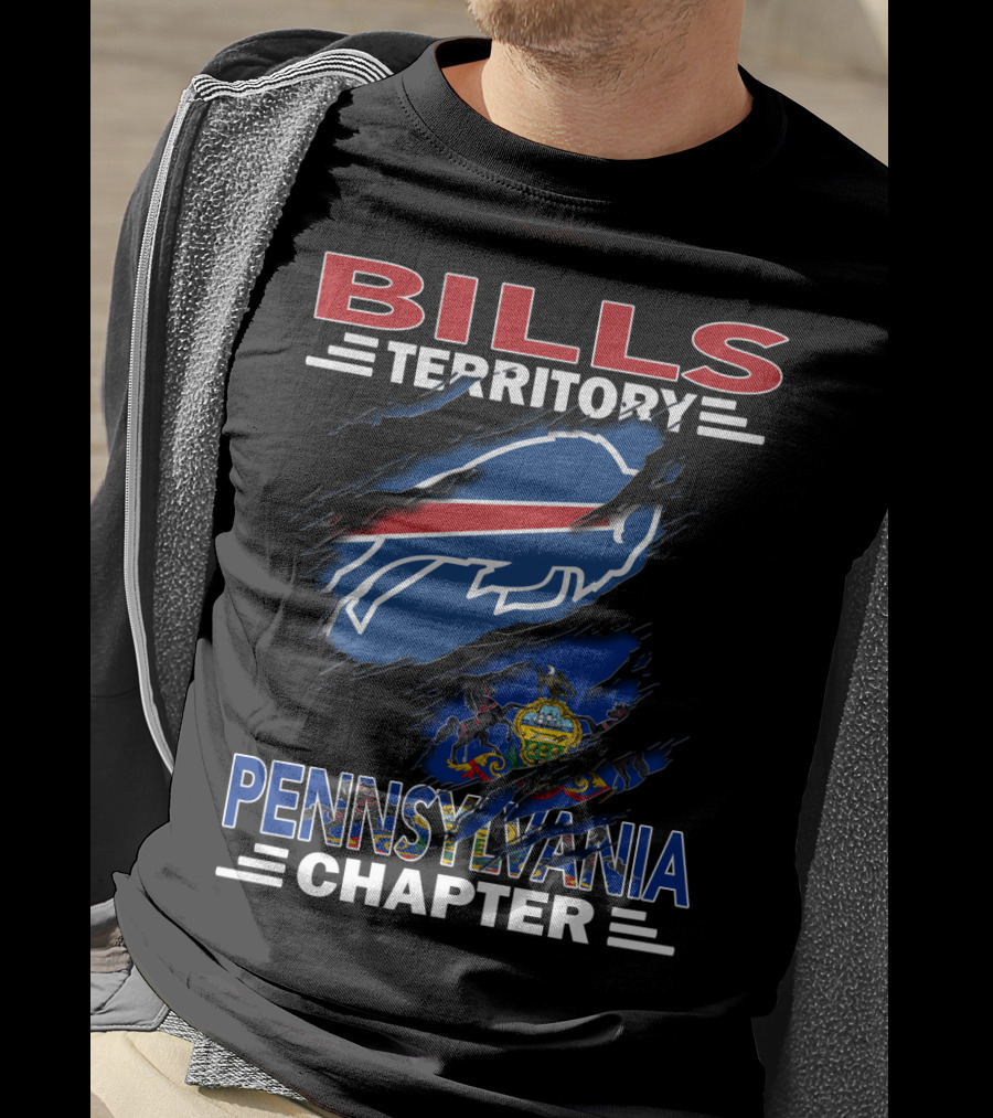 Bills Territory Pennsylvania Chapter Buffalo Bills Logo Ripped T-Shirt