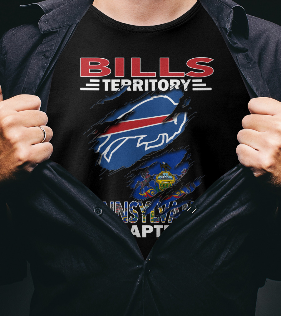 Bills Territory Pennsylvania Chapter Buffalo Bills Logo Ripped T-Shirt