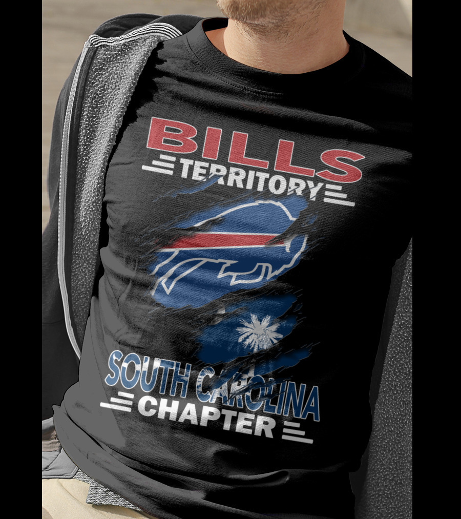 Bills Territory South Carolina Chapter Logo With Palmetto And Buffalo T-Shirt