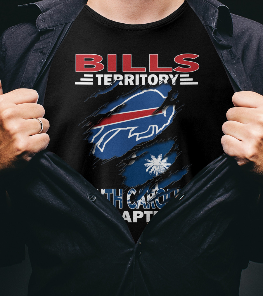 Bills Territory South Carolina Chapter Logo With Palmetto And Buffalo T-Shirt