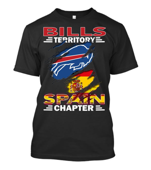 Bills Territory Spain Chapter Buffalo Logo Spain Flag T-Shirt