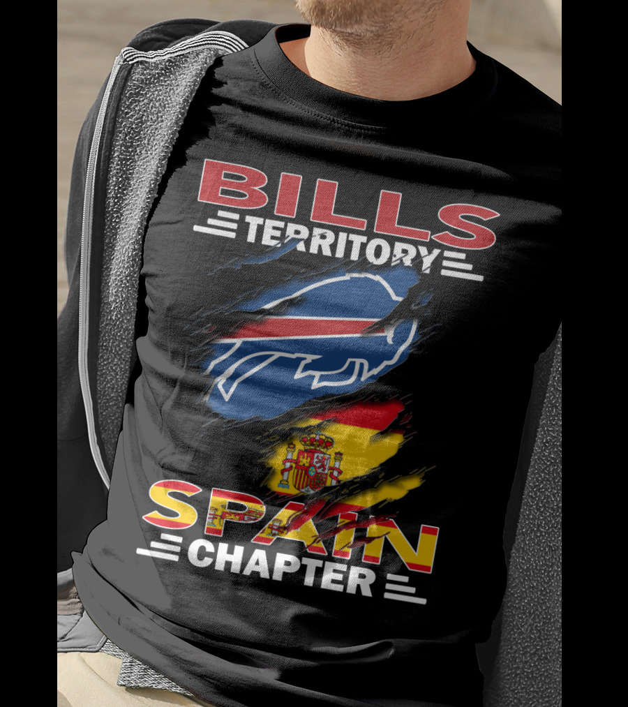 Bills Territory Spain Chapter Buffalo Logo Spain Flag T-Shirt