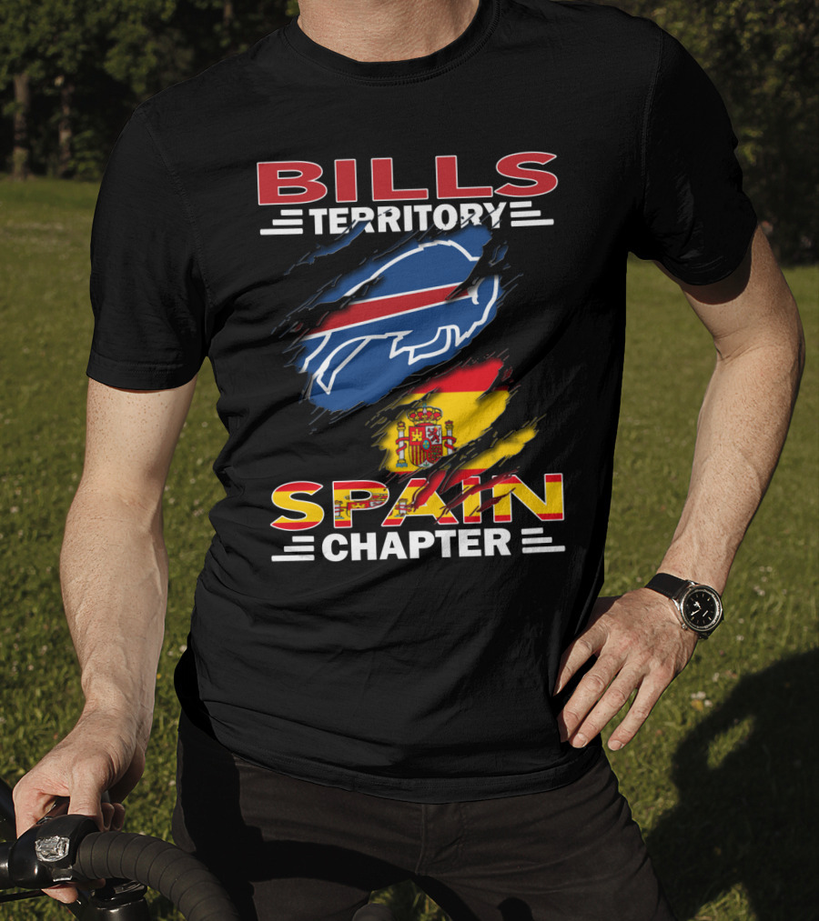 Bills Territory Spain Chapter Buffalo Logo Spain Flag T-Shirt
