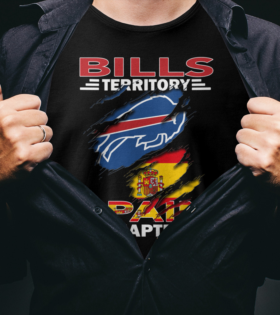 Bills Territory Spain Chapter Buffalo Logo Spain Flag T-Shirt