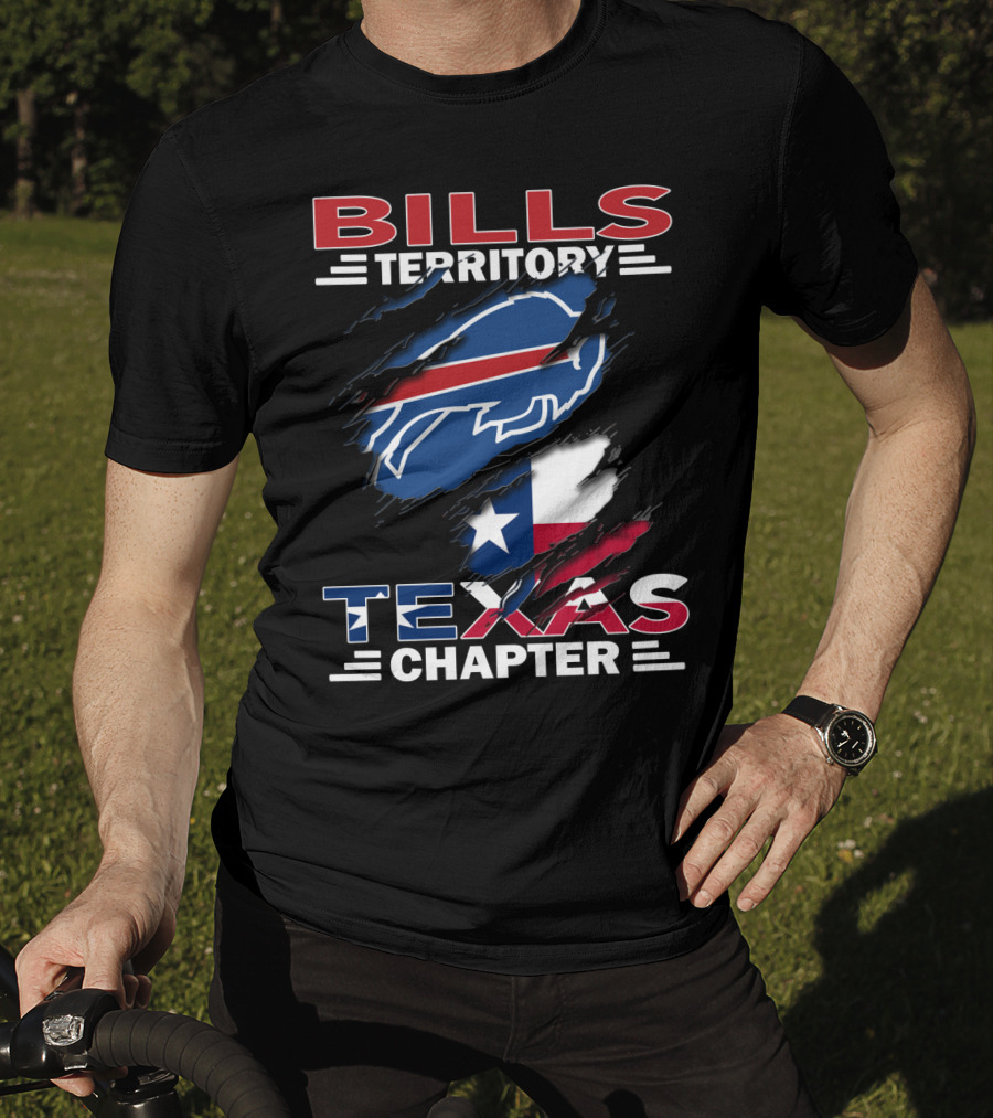 Bills Territory Texas Chapter Buffalo Logo Texas Flag T-Shirt