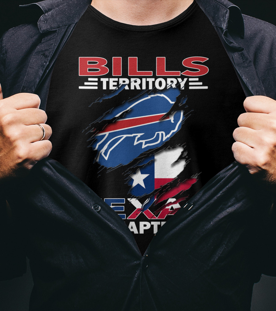 Bills Territory Texas Chapter Buffalo Logo Texas Flag T-Shirt