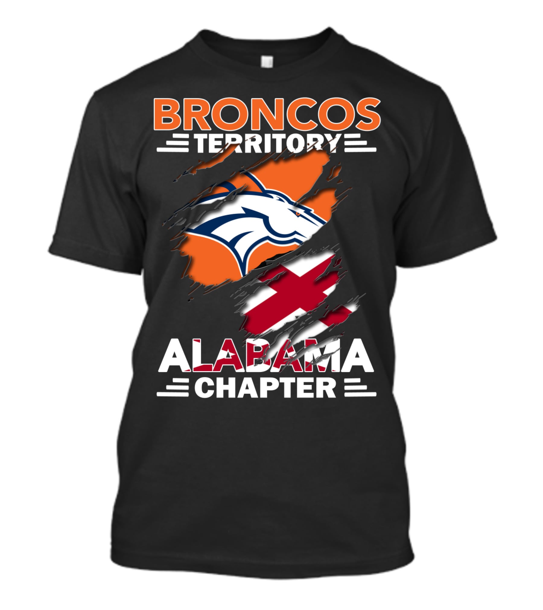 Broncos Territory Alabama Chapter Torn T-Shirt