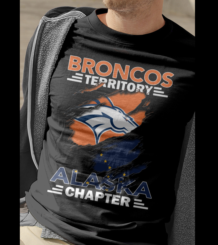Broncos Territory Alaska Chapter With Iconic Horse Logo And Alaska Flag Elements T-Shirt