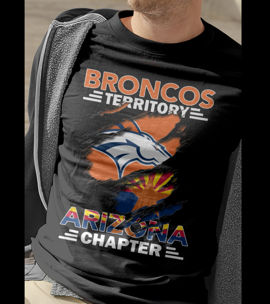 Broncos Territory Arizona Chapter Denver Football Fan Club Logo State Flag T-Shirt