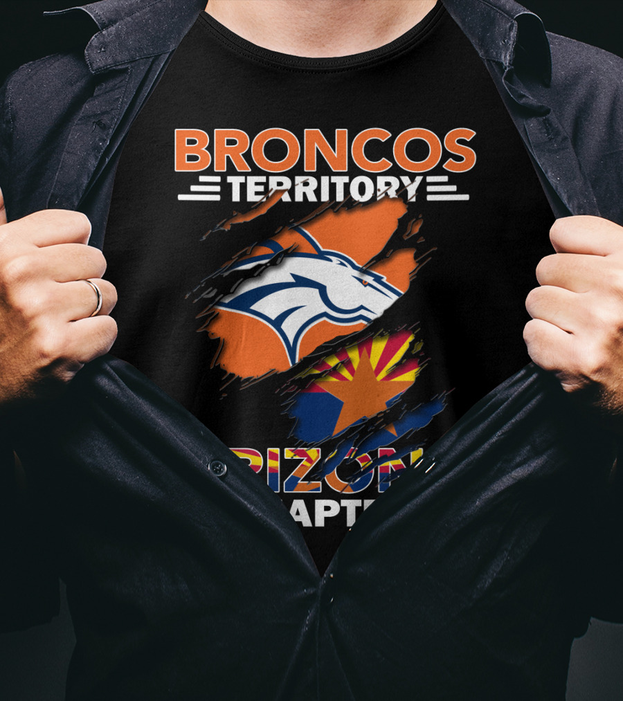 Broncos Territory Arizona Chapter Denver Football Fan Club Logo State Flag T-Shirt