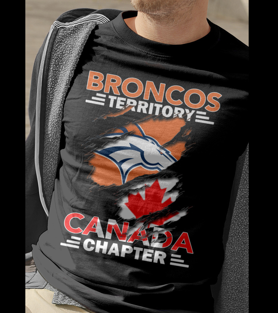 Broncos Territory Canada Chapter Logo With Maple Leaf And Horse Head T-Shirt