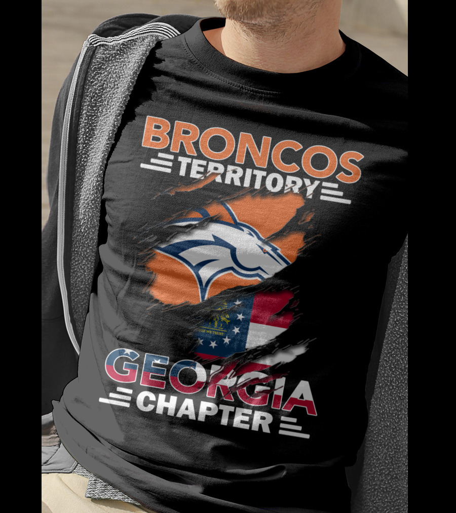 Broncos Territory Georgia Chapter Logo With State Flag And Horse Emblem T-Shirt