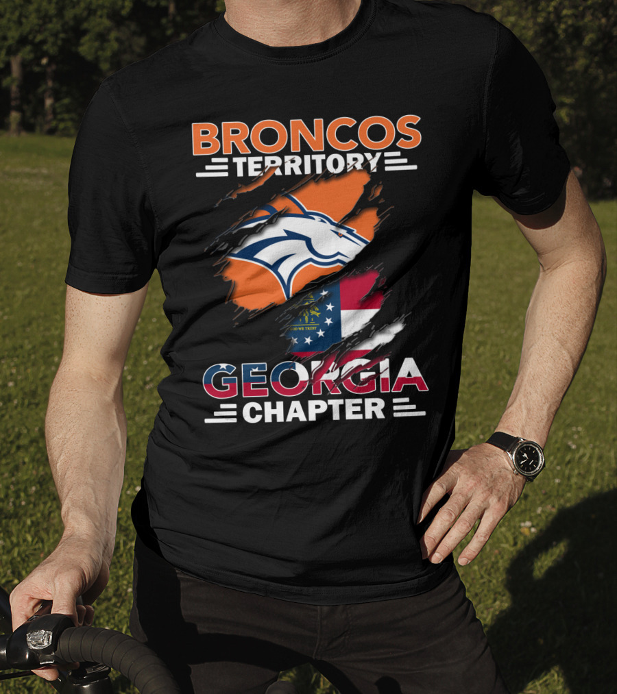 Broncos Territory Georgia Chapter Logo With State Flag And Horse Emblem T-Shirt