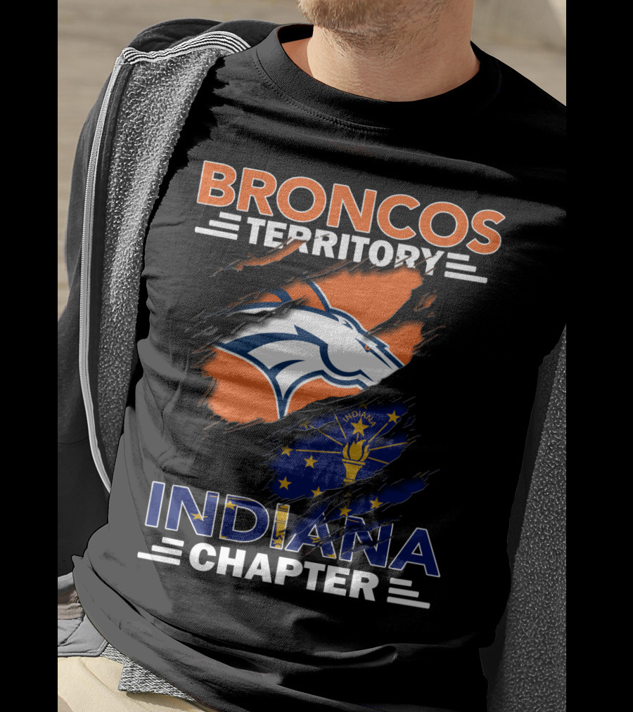 Broncos Territory Indiana Chapter NFL Coat Of Arms T-Shirt