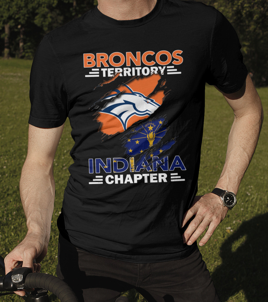Broncos Territory Indiana Chapter NFL Coat Of Arms T-Shirt