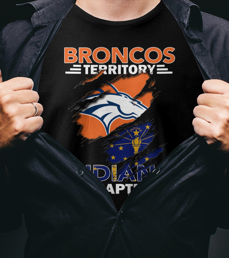 Broncos Territory Indiana Chapter NFL Coat Of Arms T-Shirt