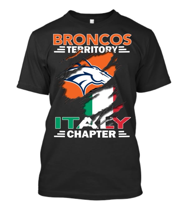 Broncos Territory Italy Chapter Italy Flag Denver T-Shirt