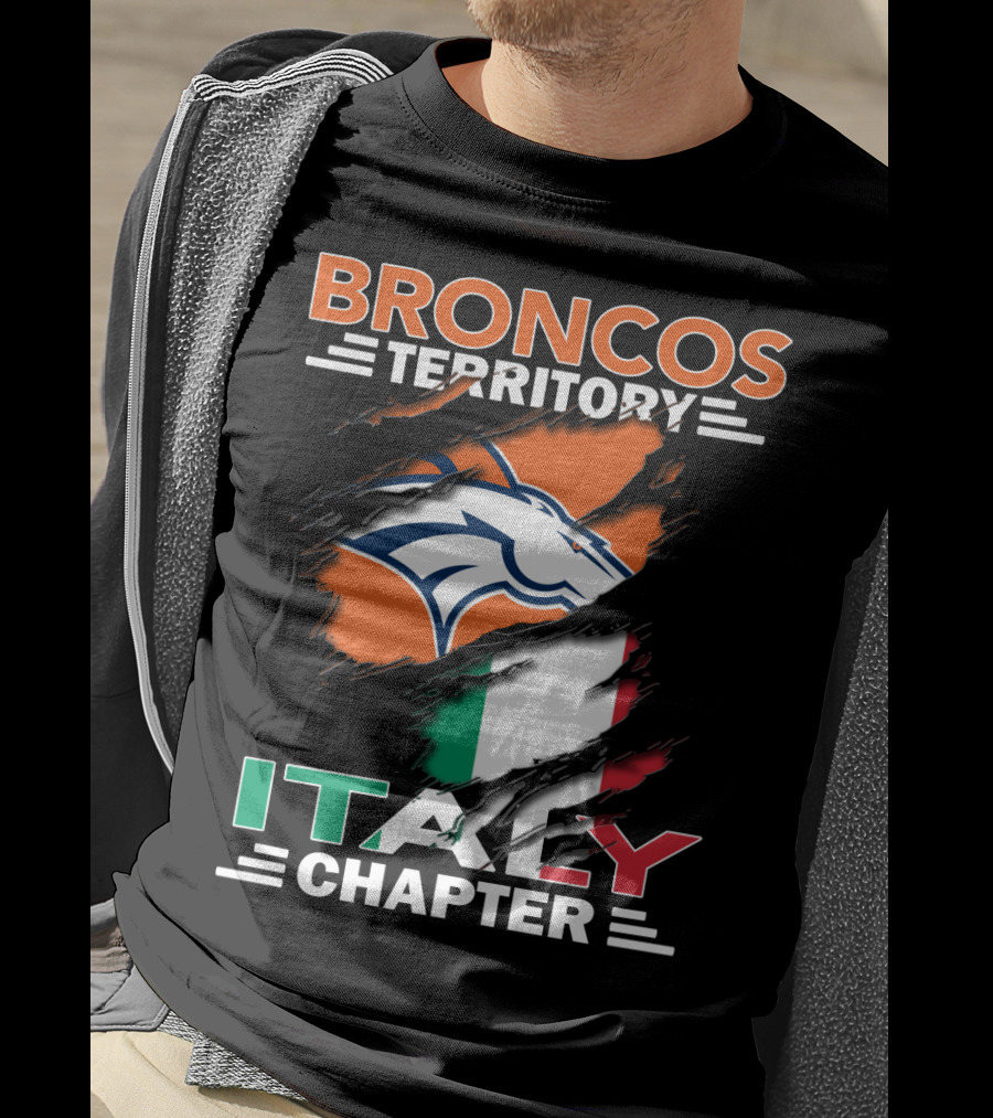 Broncos Territory Italy Chapter Italy Flag Denver T-Shirt