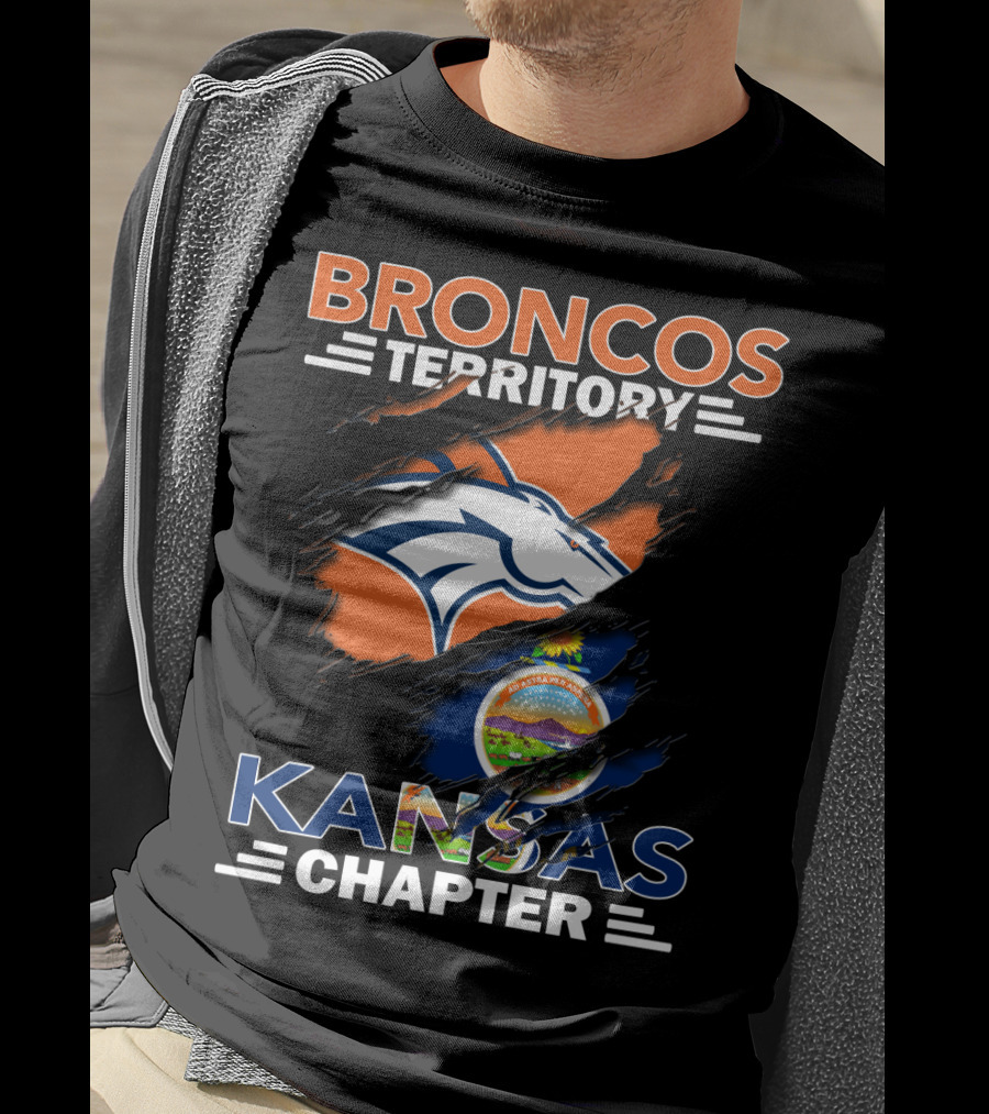 Broncos Territory Kansas Chapter Denver Football Team State Pride T-Shirt