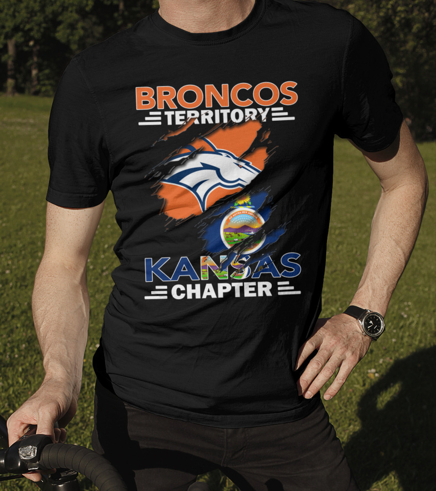 Broncos Territory Kansas Chapter Denver Football Team State Pride T-Shirt