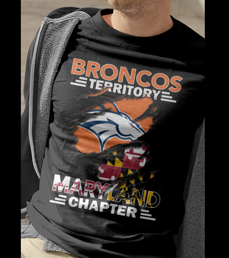 Broncos Territory Maryland Chapter Denver Football Fan Club State Pride T-Shirt