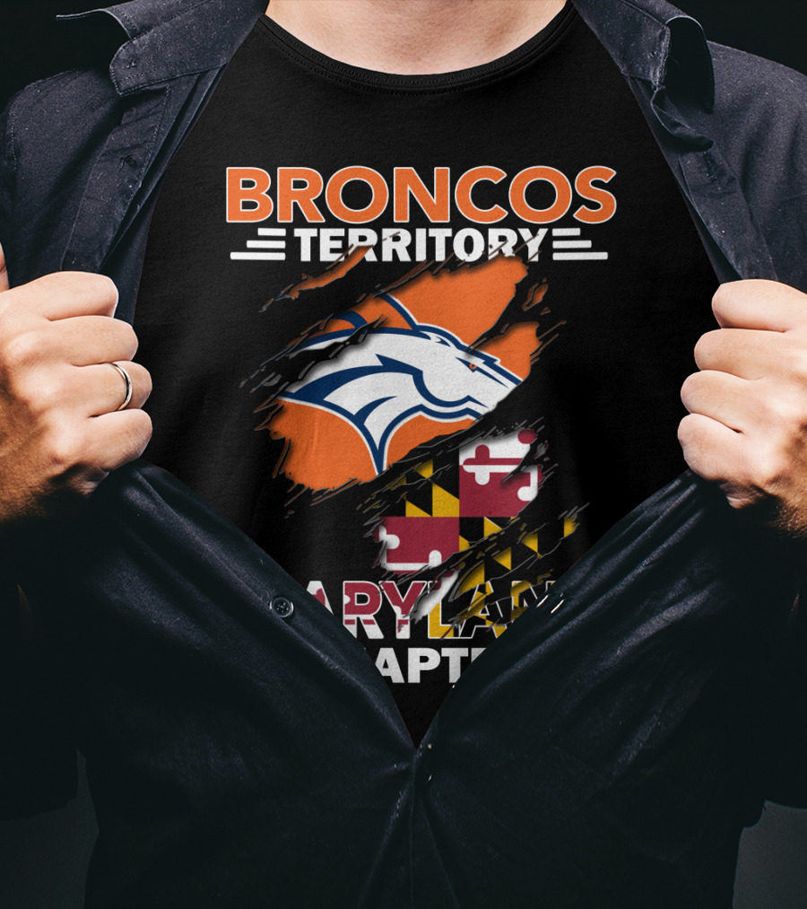 Broncos Territory Maryland Chapter Denver Football Fan Club State Pride T-Shirt