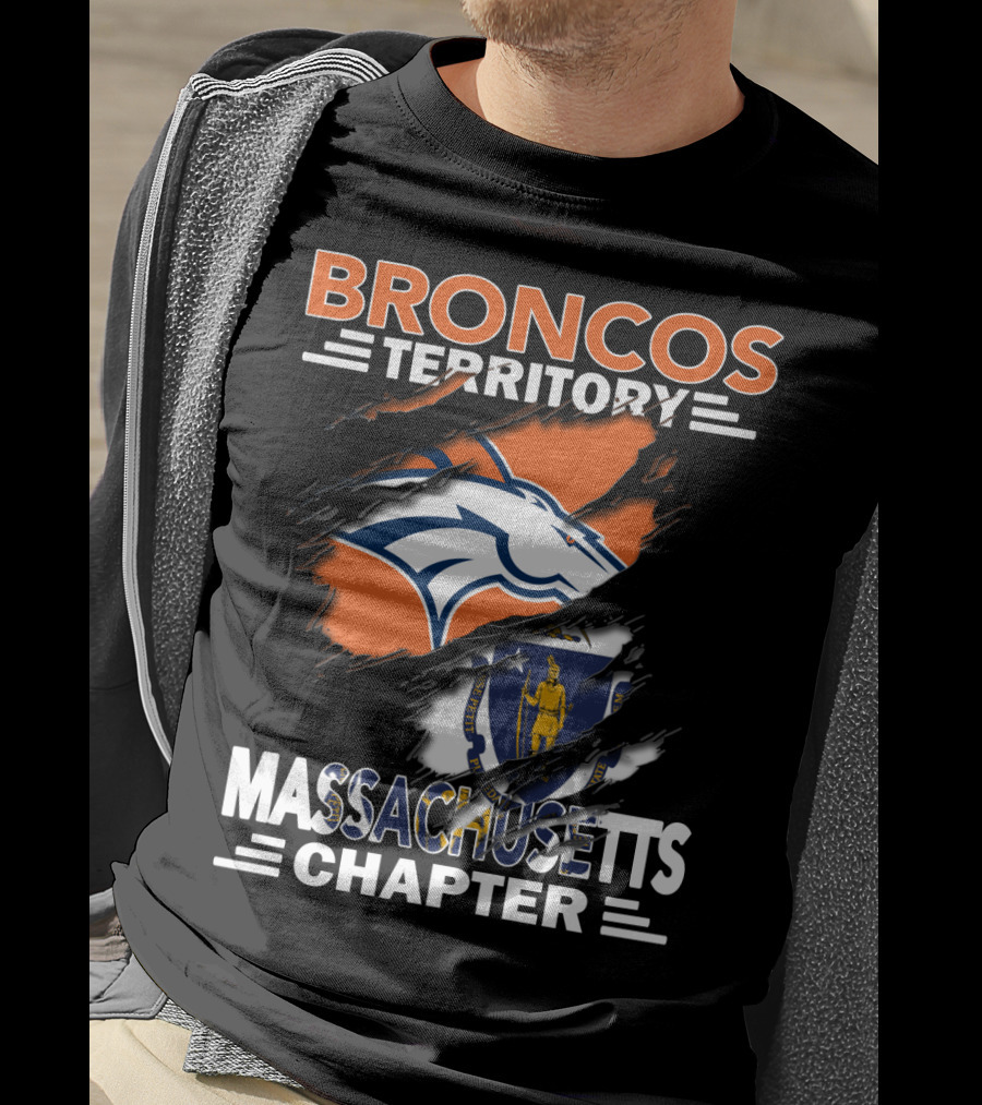 Broncos Territory Massachusetts Chapter Logo And State Flag T-Shirt